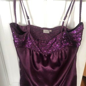 Daytrip Purple Summer Top with sequence band at the top. Size is a Large.